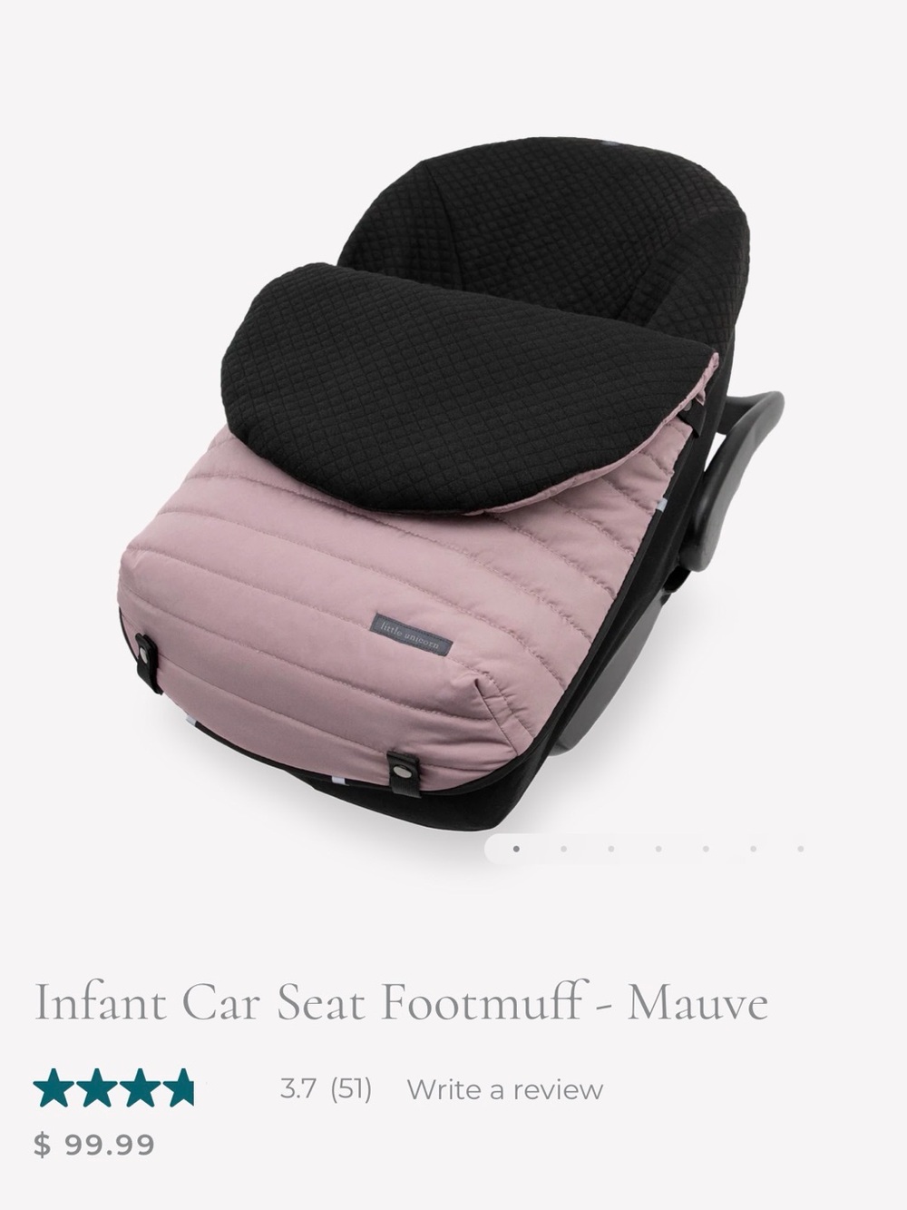 Infant Car Seat Footmuff in Mauve by Little Unicorn